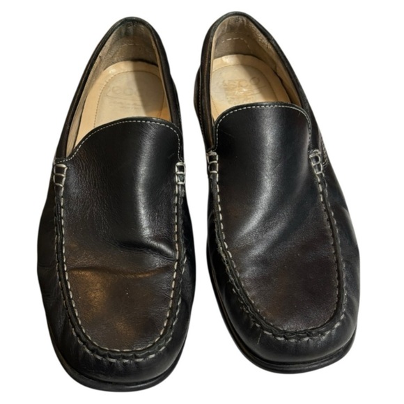 Ecco Moc Classic Black Leather Driving Loafers Men’s Size 9.5 / 43 Slip On main image 6